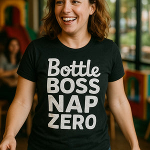 "Bottle Boss Nap Zero" black new parents shirts - a birthday gift for new parents lover