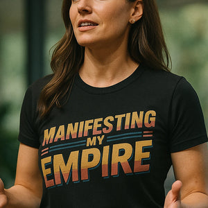 "Manifesting My Empire" black entrepreneurs shirts, photographed as entrepreneurs lover gift