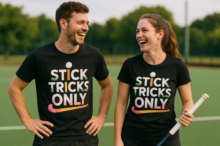 Person wearing the black field hockey sweatshirt graphic tee - 