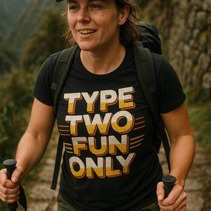 "Type Two Fun Only" black ghost adventure shirts - also one of the gifts for someone who likes adventure