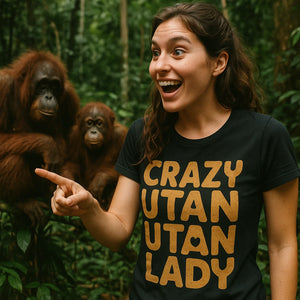 "Crazy Utan Lady" orangutan shirts - product photo 8