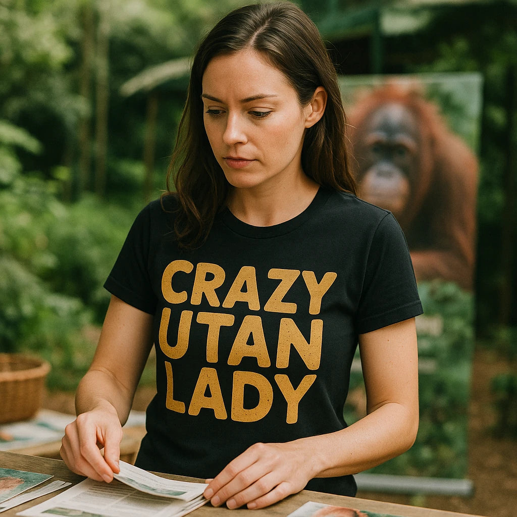 "Crazy Utan Lady" orangutan shirts - product photo 9