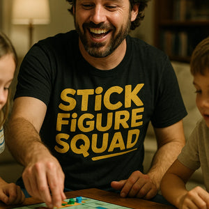 "Stick Figure Squad" black family life t shirt - a birthday gift for family life lover
