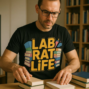 "Lab Rat Life" studying t shirt - product photo 8