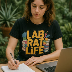 "Lab Rat Life" black studying t shirt - a birthday gift for studying lover