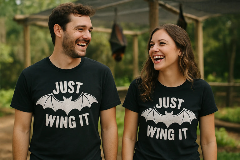 Person wearing the black bat t shirt graphic tee - 