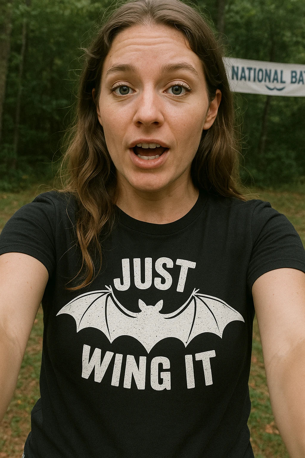 "Just Wing It" bat t shirt - product photo 7