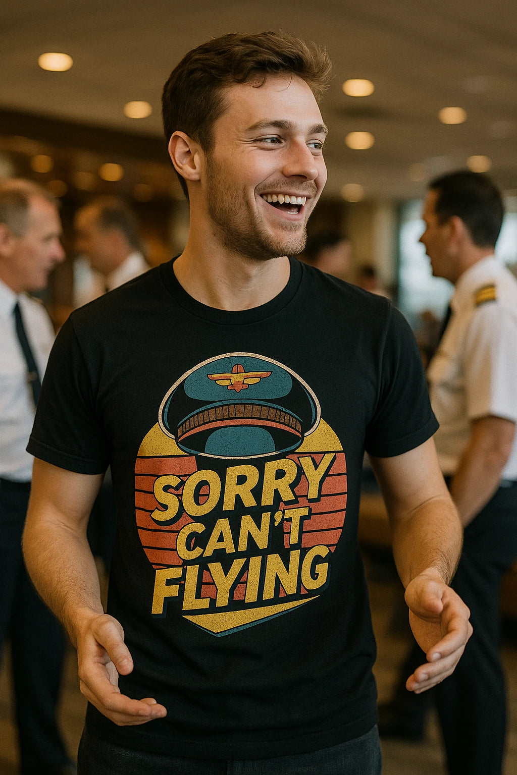 "Sorry Can'T Flying" black pilot shirts - also one of the best gifts for pilots