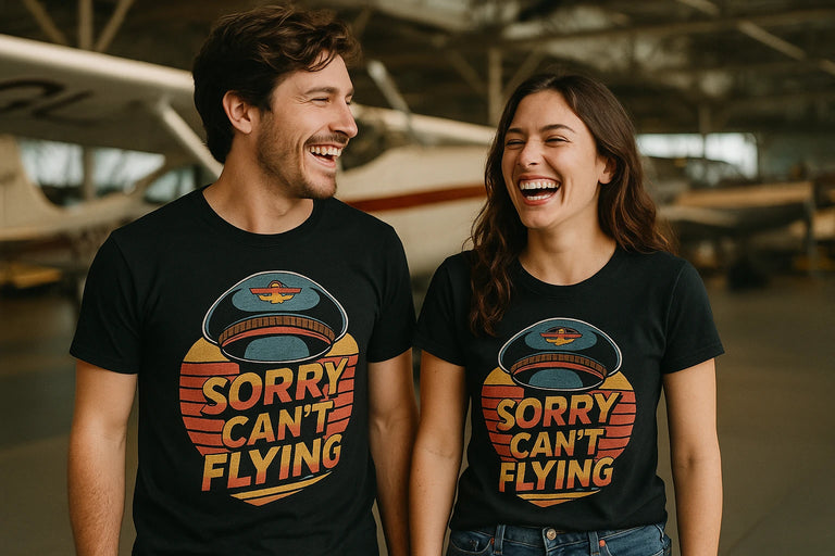 Person wearing the black pilot shirts graphic tee - 
