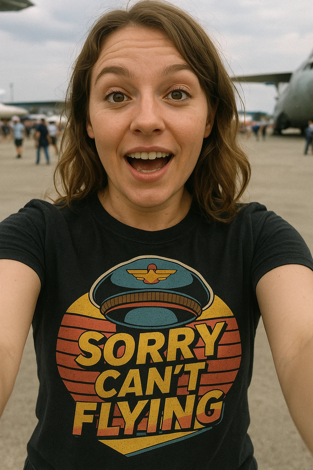 "Sorry Can'T Flying" black pilot shirts - also one of the gifts for pilots in training