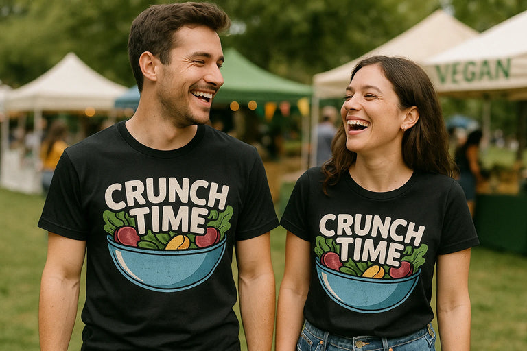 Person wearing the black salad t shirt graphic tee - 