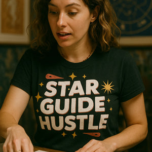 "Star Guide Hustle" black astrology tee - also one of the best gifts for astrology lovers