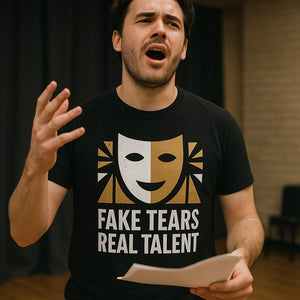 "Fake Tears Real Talent" black actor t shirt - also a actor gifts for opening night