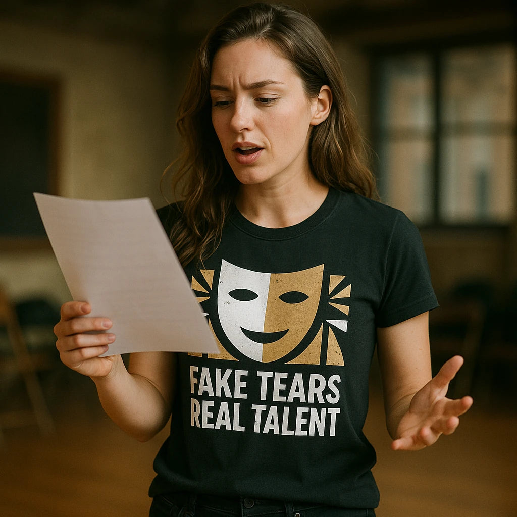 "Fake Tears Real Talent" black actor t shirt - also one of the best gift for an actor