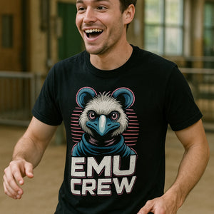 "Emu Crew" black zookeeper neon t shirt - a birthday gift for zookeeper