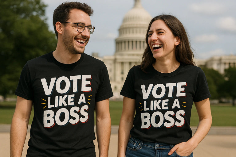 Person wearing the black politics t shirt graphic tee - 