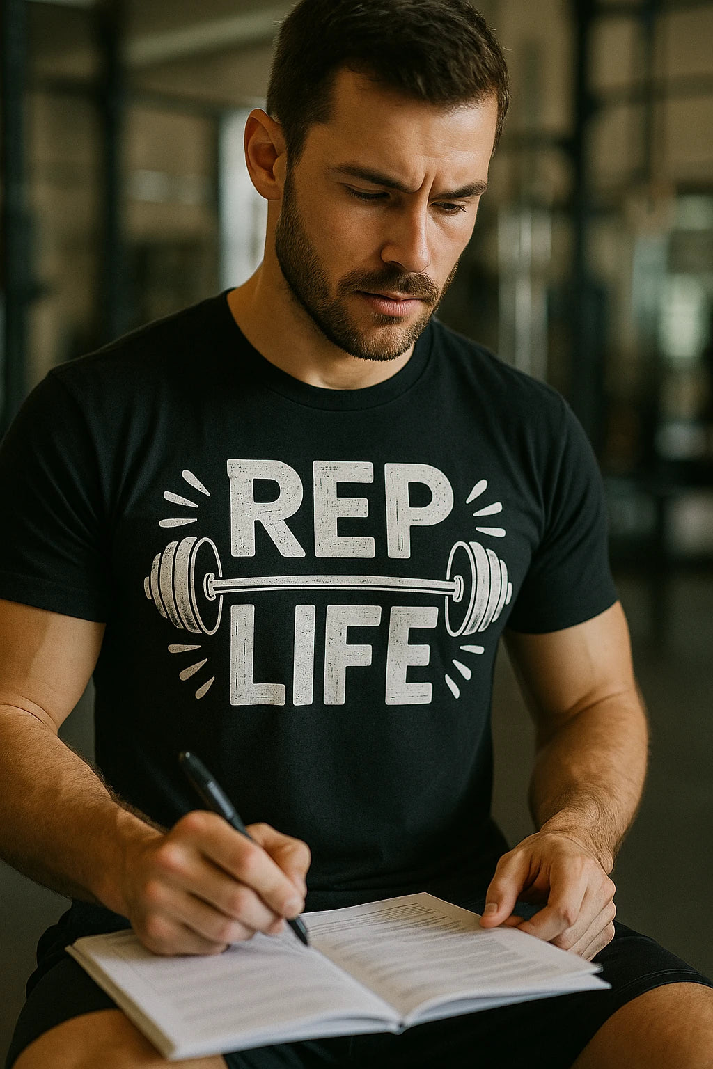 "Rep Life" black personal trainer t shirt - also one of the presents for a personal trainer