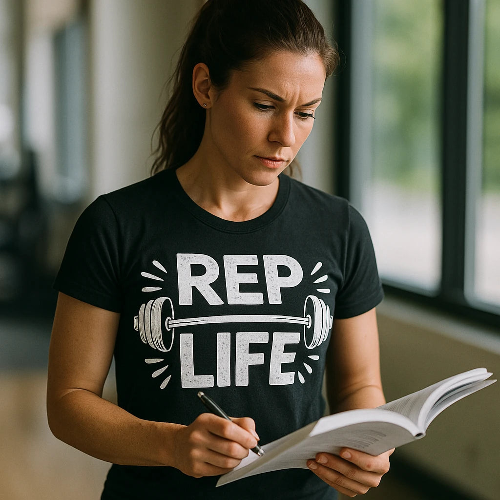 "Rep Life" black personal trainer t shirt - also a gift ideas for a fitness trainer