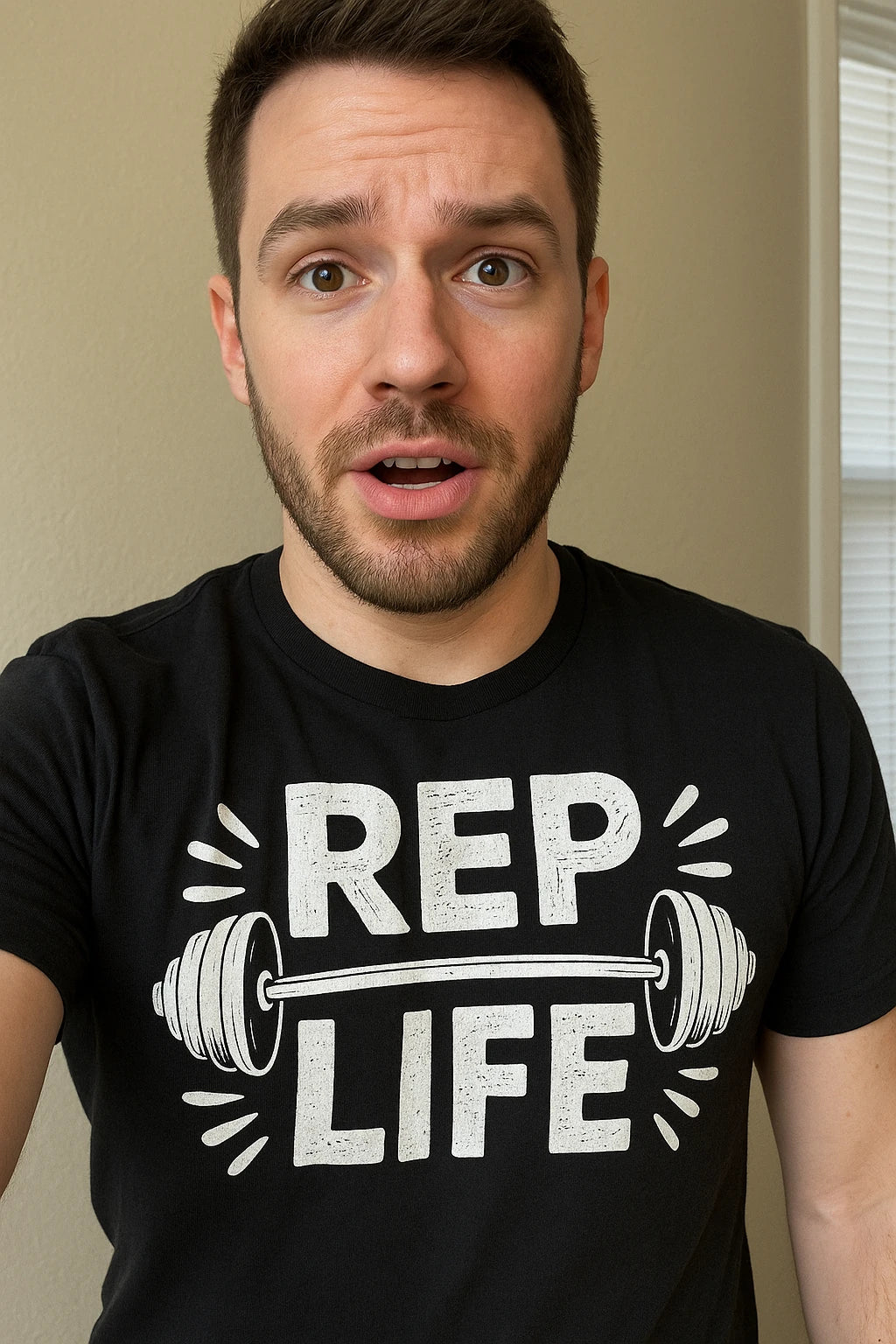 "Rep Life" black personal trainer t shirt - also a gift ideas for athletic trainers