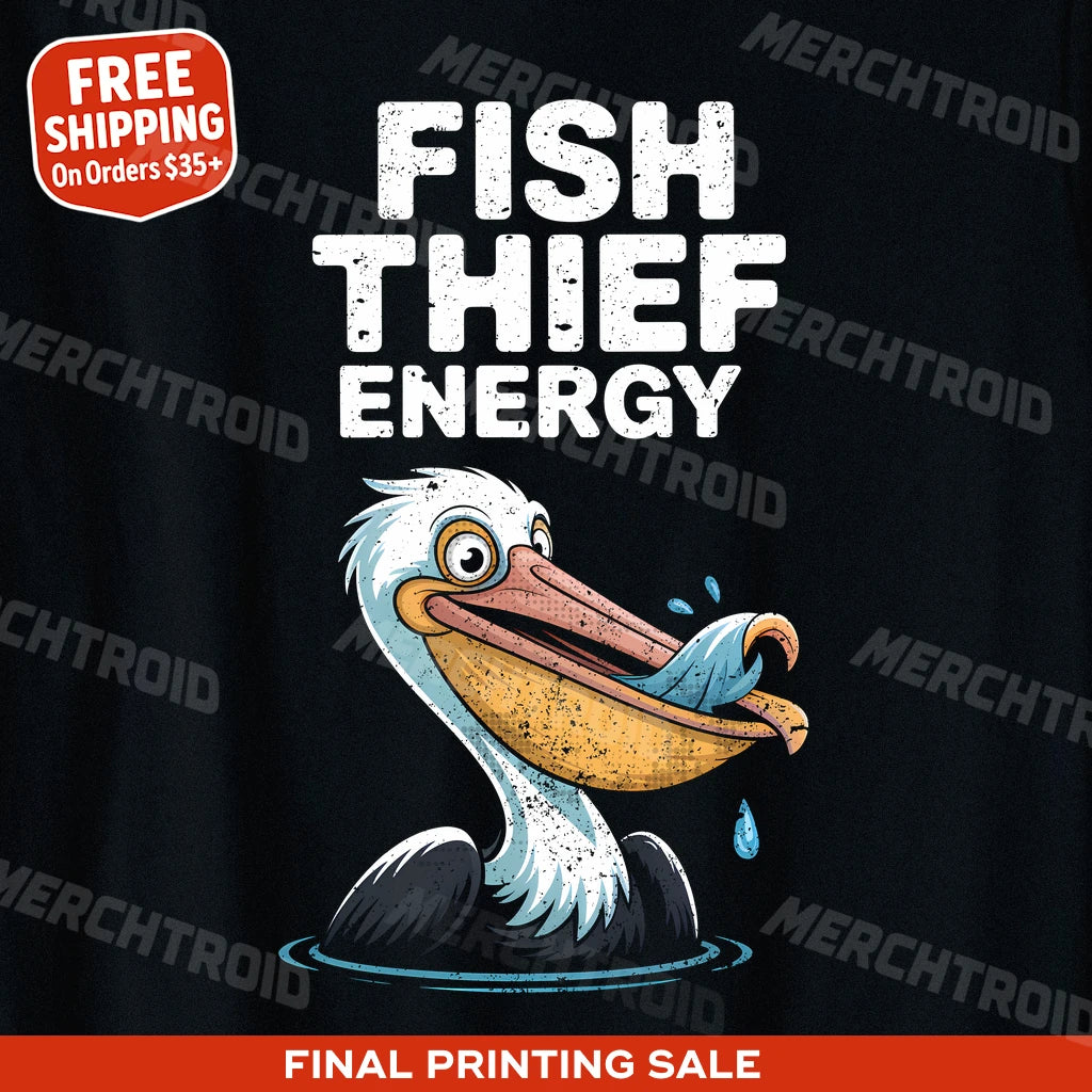 "Fish Thief Energy" pelican t shirt - product photo 9