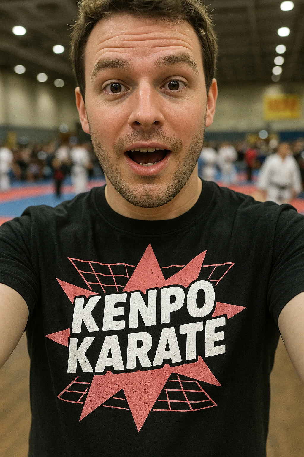 "Kenpo Karate" black martial art t shirt, photographed as martial art lover gift