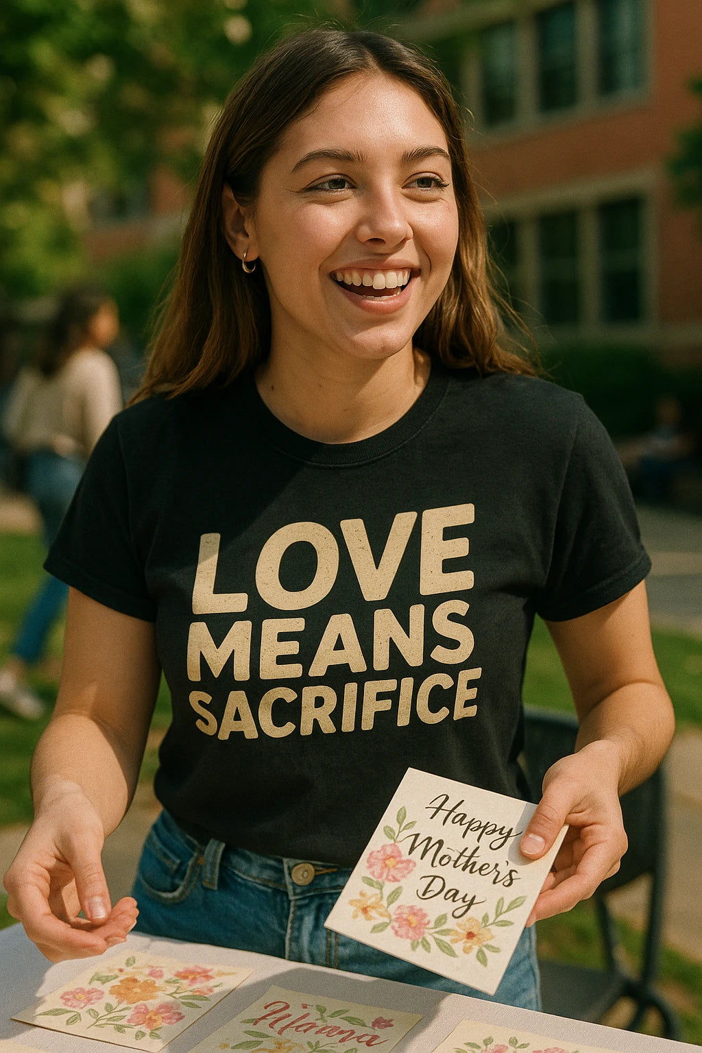 "Love Means Sacrifice" black mom sacrifice t shirt - a birthday gift for mom sacrifice lover