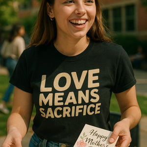 "Love Means Sacrifice" black mom sacrifice t shirt - a birthday gift for mom sacrifice lover