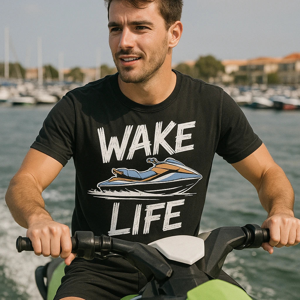 "Wake Life" skiing t shirt - product photo 8