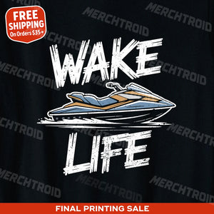 "Wake Life" skiing t shirt - product photo 10