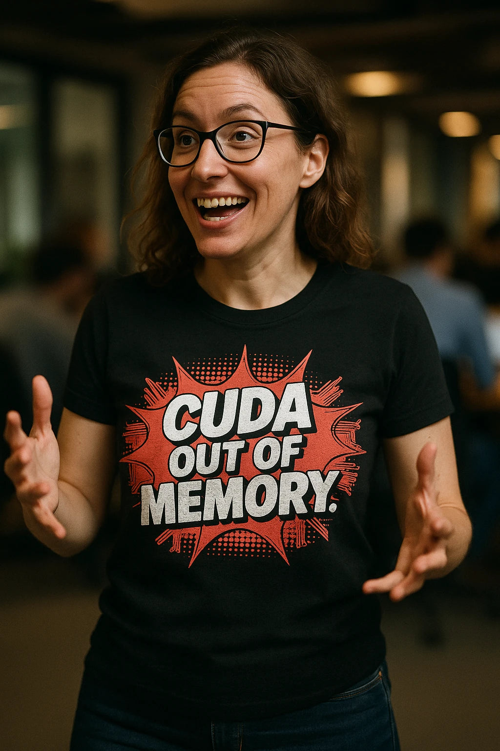 "Cuda Out of Memory" black artificial intelligence shirts - a birthday gift for artificial intelligence lover