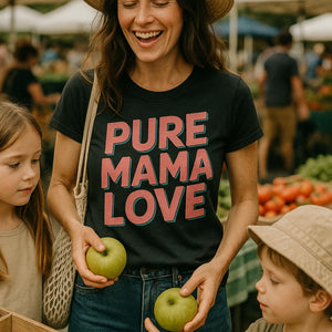 "Pure Mama Love" black mom life tee shirt - a birthday gift for mom life lover