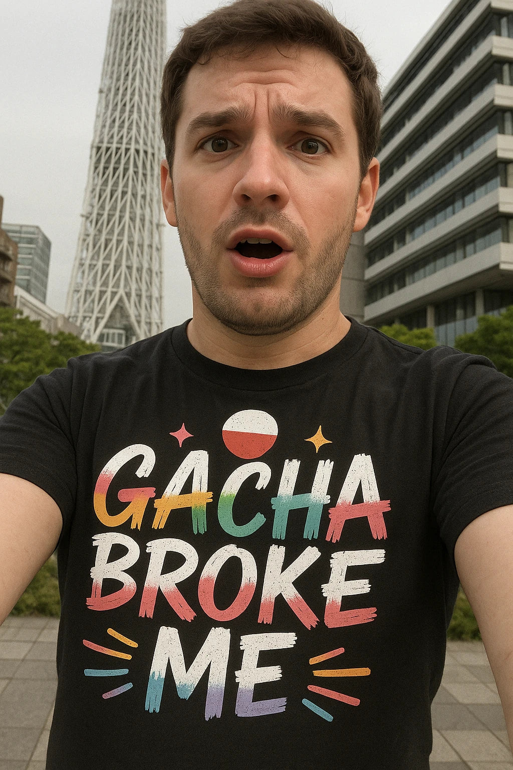 "Gacha Broke Me" tokyo t shirt - product photo 7