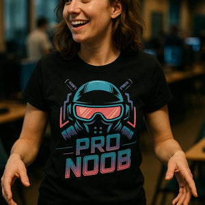 "Pro Noob" black esport t shirt - a birthday gift for esport lover