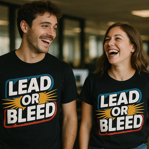 Person wearing the black journalist shirts graphic tee - "Lead Or Bleed" design