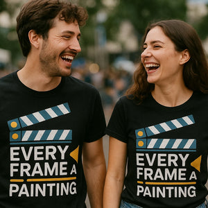 Person wearing the black film director shirts graphic tee - "Every Frame a Painting" design