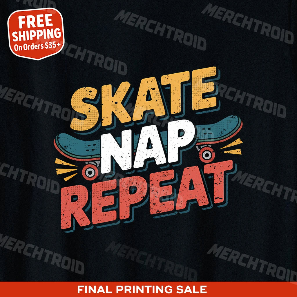 "Skate Nap Repeat" skateboard tee shirts - product photo 10
