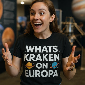"Whats Kraken on Europa" space science t shirt - product photo 8