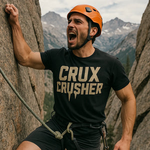 "Crux Crusher" rock climbing tee shirts - product photo 8