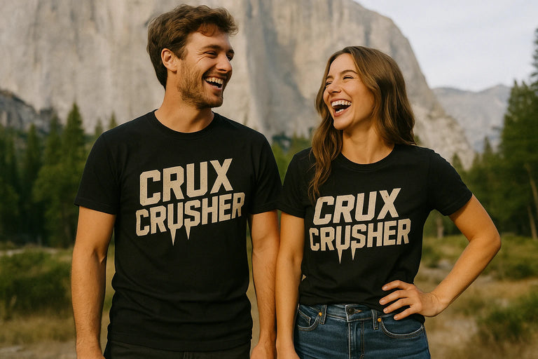 Person wearing the black rock climbing tee shirts graphic tee - 