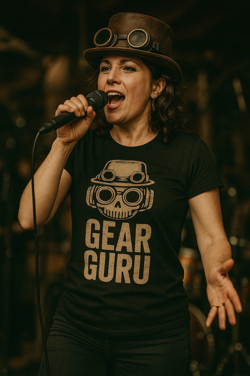 "Gear Guru" black steampunk shirts - a birthday gift for steampunk lover