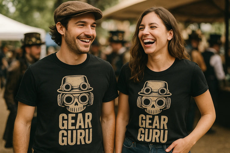 Person wearing the black steampunk shirts graphic tee - 