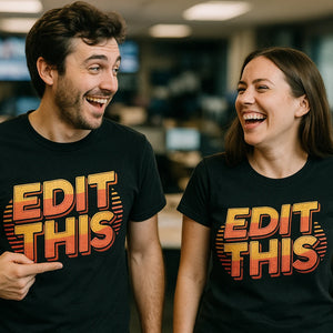 Person wearing the black journalist t shirt graphic tee - "Edit This" design