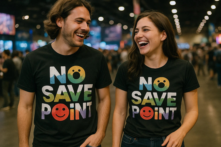 Person wearing the black video game t shirt graphic tee - 