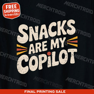"Snacks Are My Copilot" adventure t shirt - product photo 9