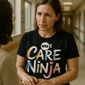 "Care Ninja" black social worker shirts - also a social worker appreciation day gifts