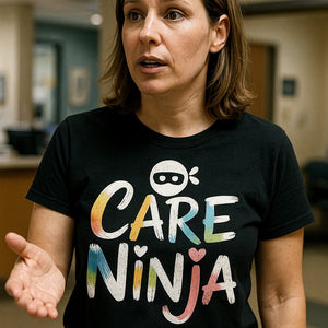 "Care Ninja" black social worker shirts - also a social worker gift ideas