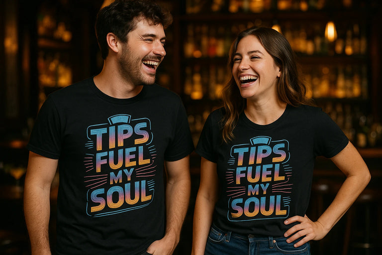 Person wearing the black bartender shirts graphic tee - 