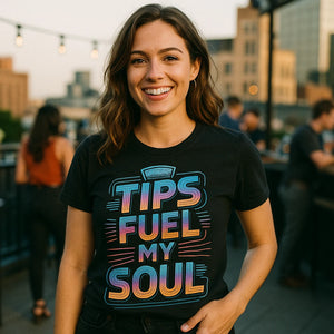 "Tips Fuel My Soul" black bartender shirts - a christmas gift ideas for bartender