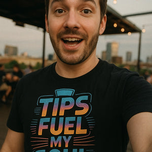 "Tips Fuel My Soul" black bartender shirts - also one of the cool gifts for a bartender