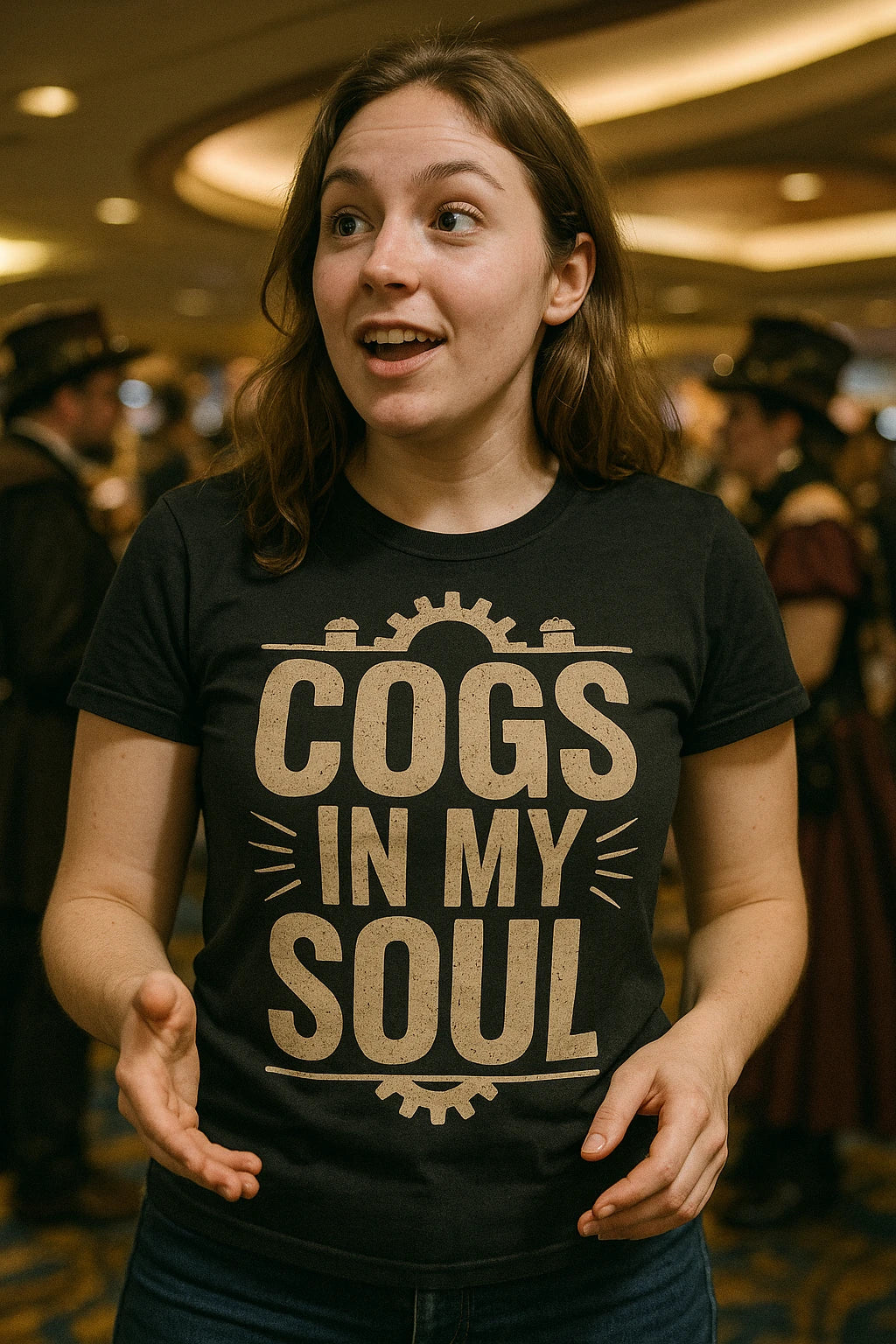 "Cogs in My Soul" black steampunk shirts - a birthday gift for steampunk lover